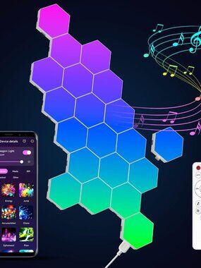 New 20-Pack Hexagon Light Panels – Smart RGB LED Wall Lights with App & Remote